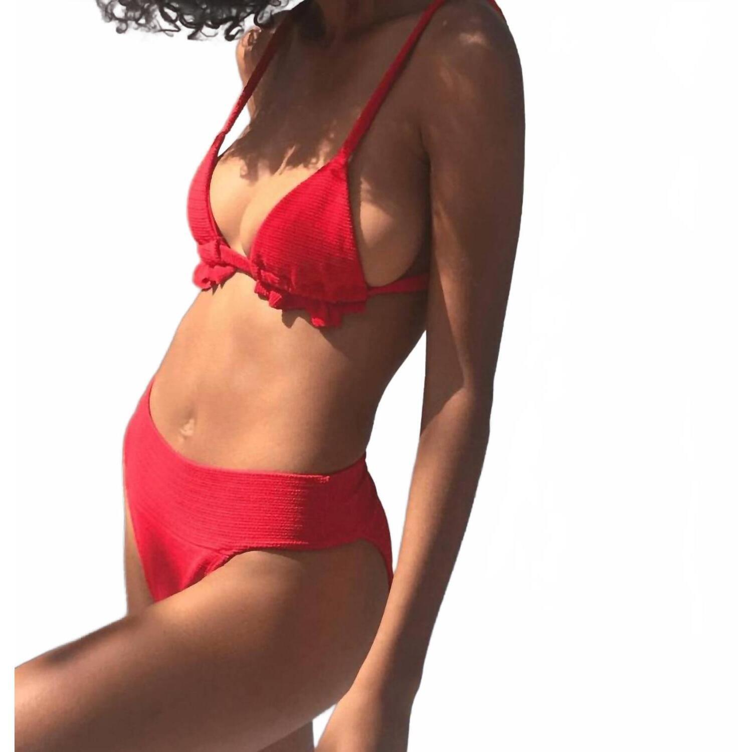New Montce Tamarindo Bikini Bottom In Crimson Micro Scrunch — image 6 of 6
